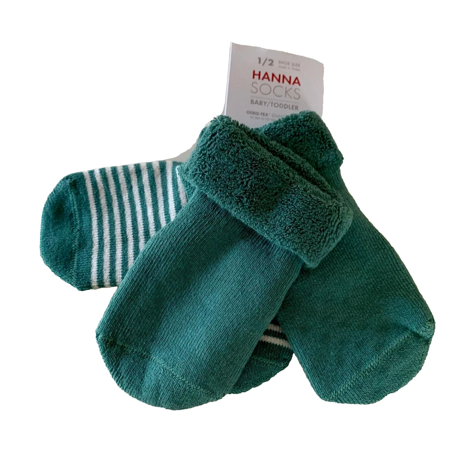 Calcetines Hanna Andersson verdes suaves-acogedores bebé “SNUG AS A BUG”. 0-6 M. ¡Regalo perfecto! Foto 2 de 4