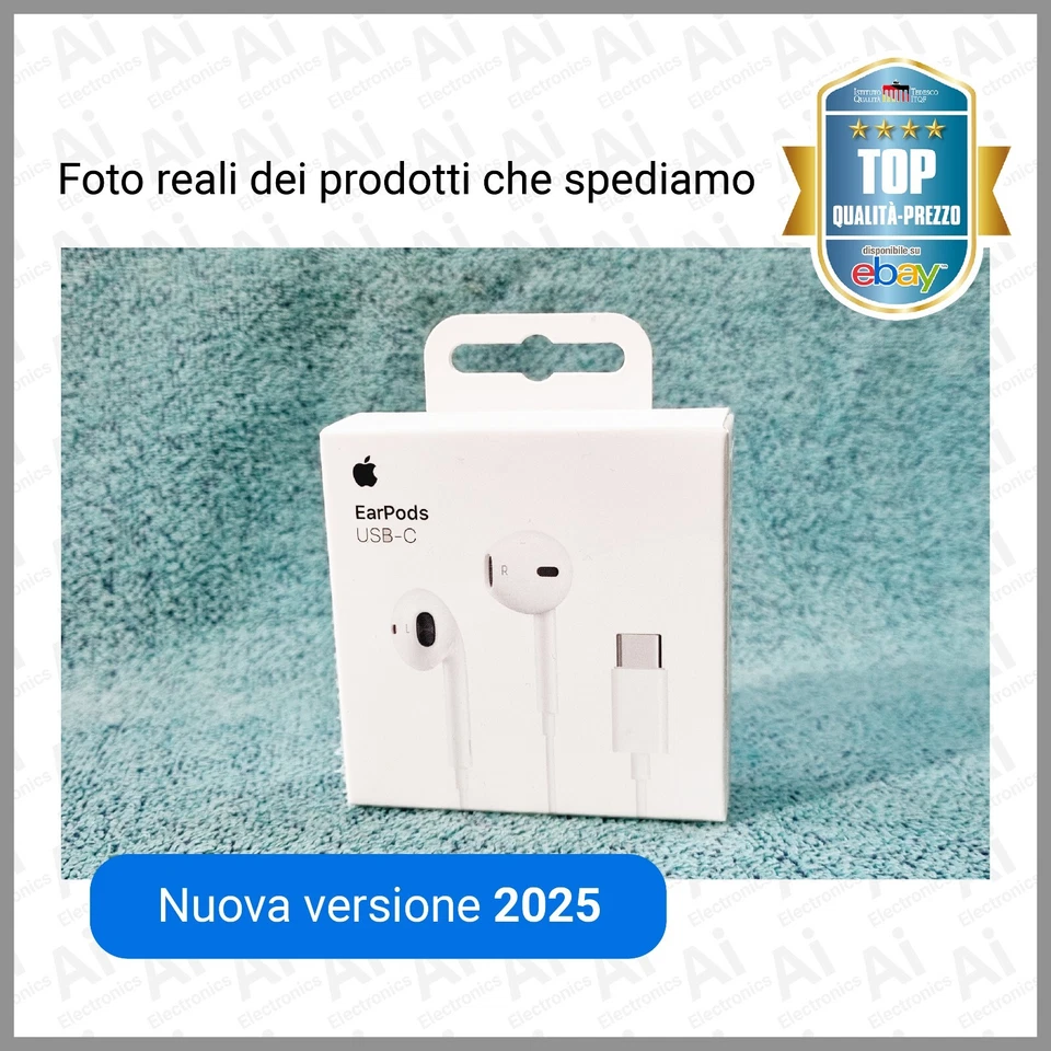 Cuffie Cuffiette Apple USB-C ORIGINALI Auricolari Apple attacco C iPhone 15 16 - Immagine 2 di 4