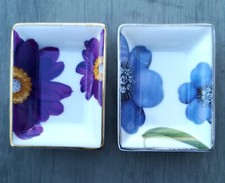 Van Cleef & Arples ~Fine Jewellery Pin Tray Plate pair 2002 gilded ceramic* RARE