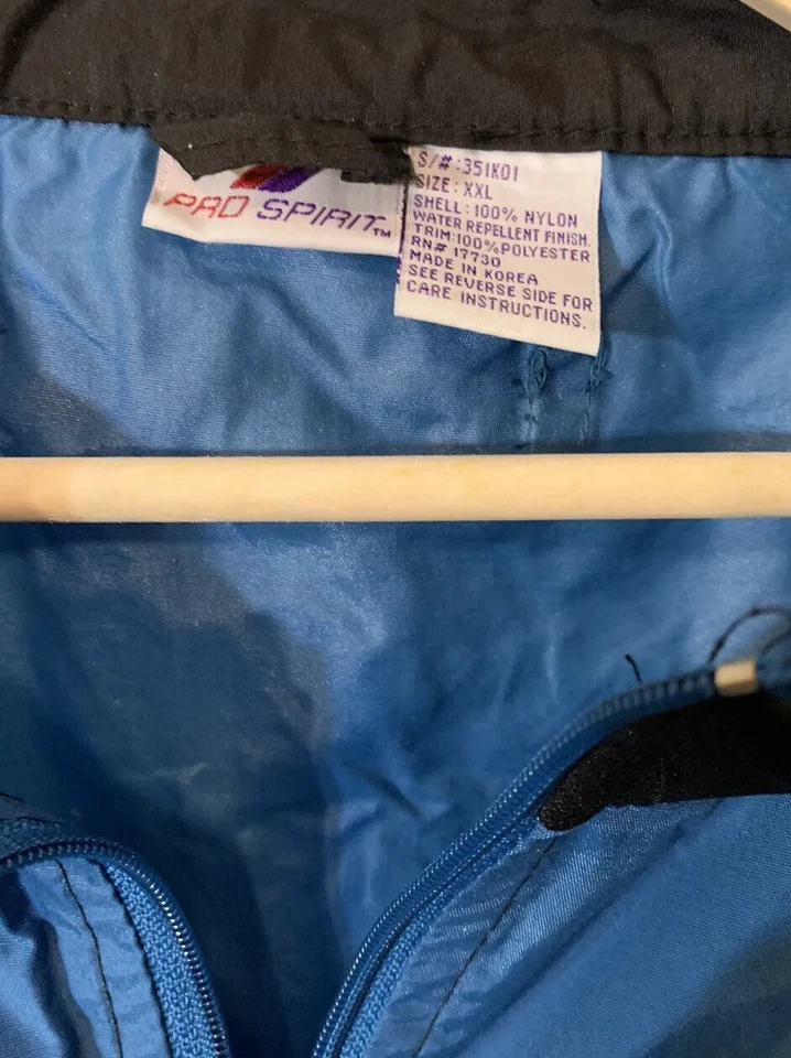 Vtg Pro Spirit Unisex Jacket Longsleeve Half Zip Sz XXL Blue Black WindBreaker - Image 2 of 4