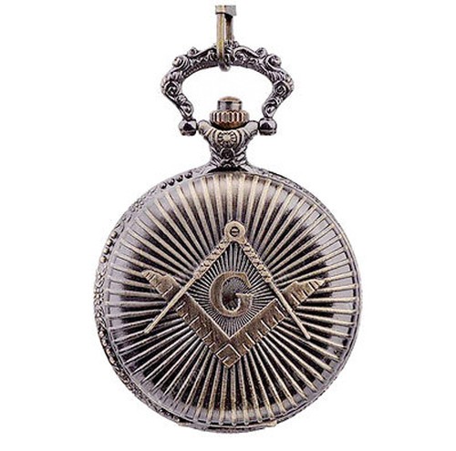Masonic Regalia - Antique Style Masonic Pocket Watch / Mason Square and Compass - Picture 3 of 5