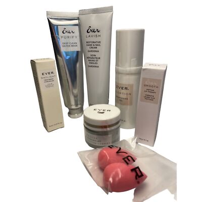 Ever Skincare Set: Purify Detox Mask Lavish Hand Cream Daylight SPF Glowtion Rev