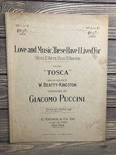Vintage Sheet Music Vissi D Arte Vissi D Amore 1906 G Puccini