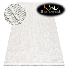 TRENDY STYLISH MODERN RUGS 'NANO' Plain Flat Woven Loop Sisal-like white diamond