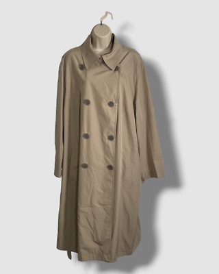 $1490 Akris Punto Women's Beige Double-Breast Belted Trench Coat Jacket Size 16