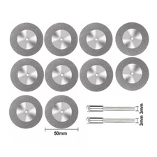 12Pcs Diamond Cutting Wheels For Dremel Rotary Tool 50mm Metal Cut Off Disc