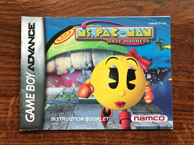 Ms. Pac Man Maze Madness PacMan Gameboy Advance Instruction Manual Only