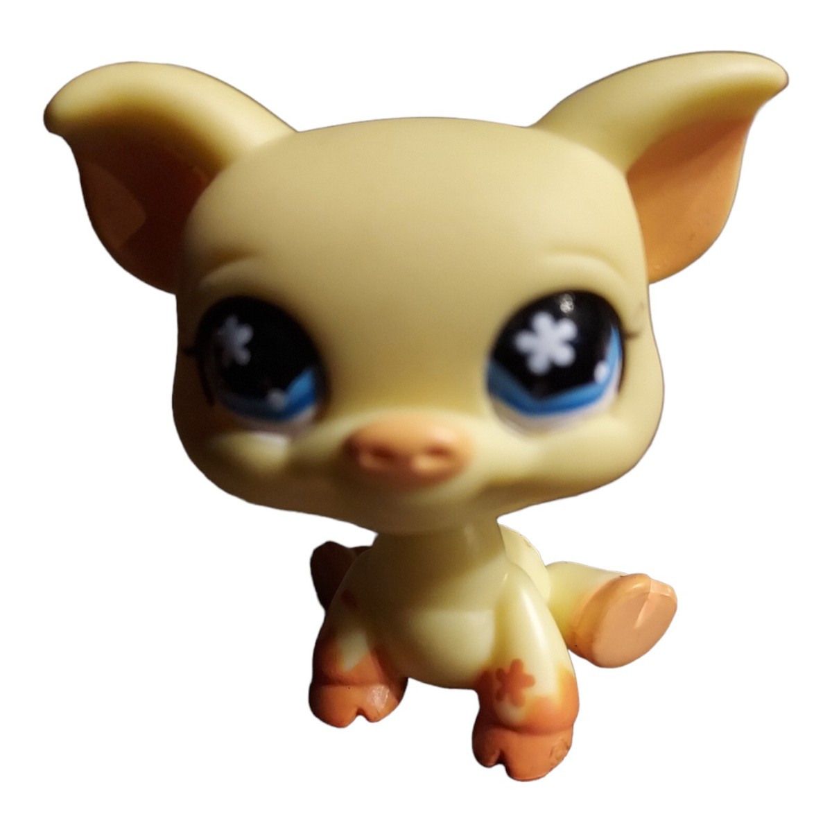 Littlest Pet Shop Yellow Pig Blue Sparkle Eyes 475 Piglet LPS | eBay