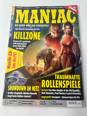 Maniac Das Videospiel Magazin 10/2003 PS2 XBOX Star Wars Kotor F-Zero Killzone