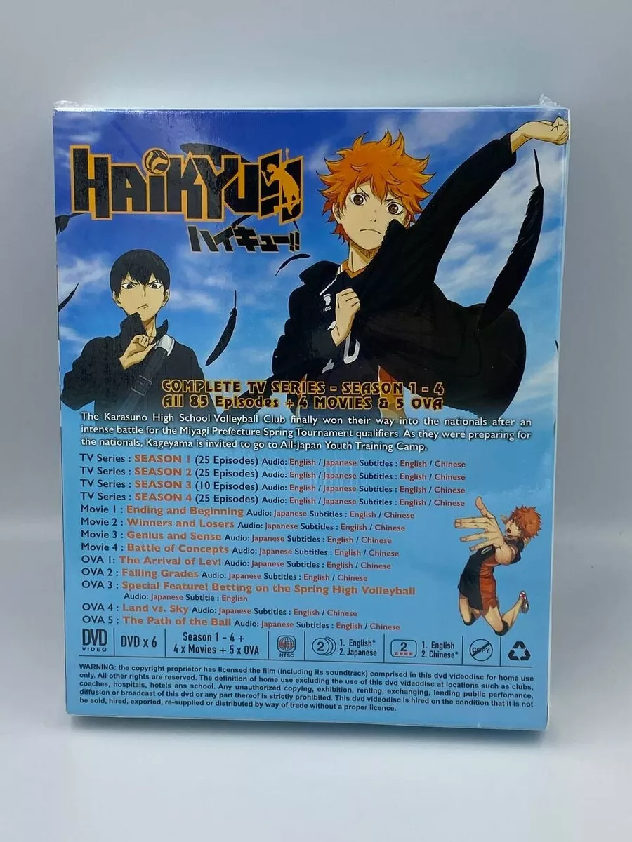 DVD Haikyu!! Season 1-4 Vol.1-85 End (English Dub) + 4 Movies +