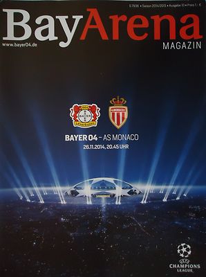 Programm UEFA Champions League 2014/15 Bayer Leverkusen - AS Monaco
