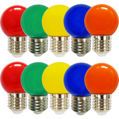 10 x LED Tropfen 2W = 25W E27 Lichterkette Biergarten ROT GRÜN BLAU ORANGE GELB