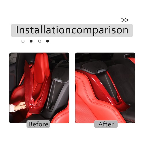 Red Real Carbon Fiber Full Interior Set Decor Cover Trim Kit for Corvette C8 20+ - Picture 188 of 444