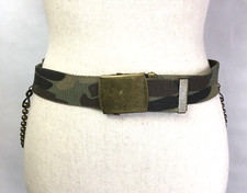 One Tuff Babe Green Camo Canvas Hanging Chains Size Large 26  - 32  Grunge Belt