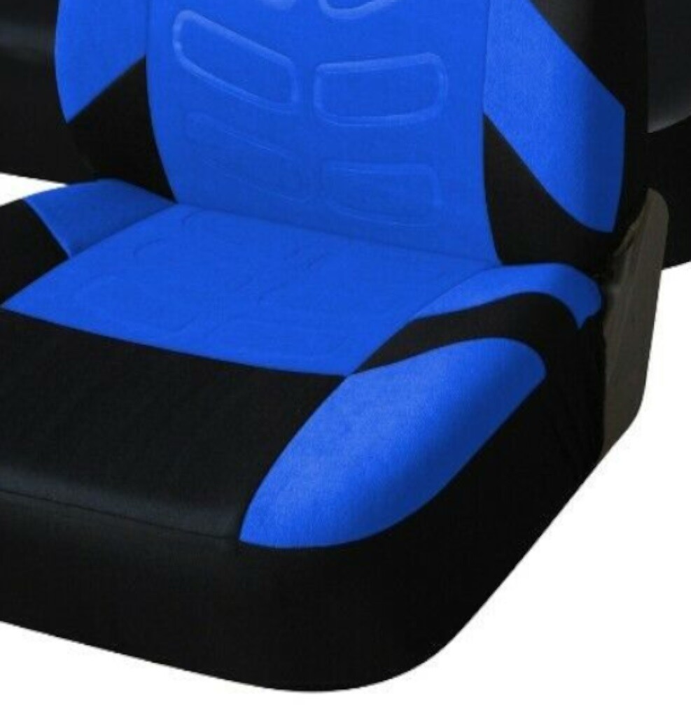For Nissan Juke Micra Blue Black Soft Fabric Front Rear Car Seat Covers