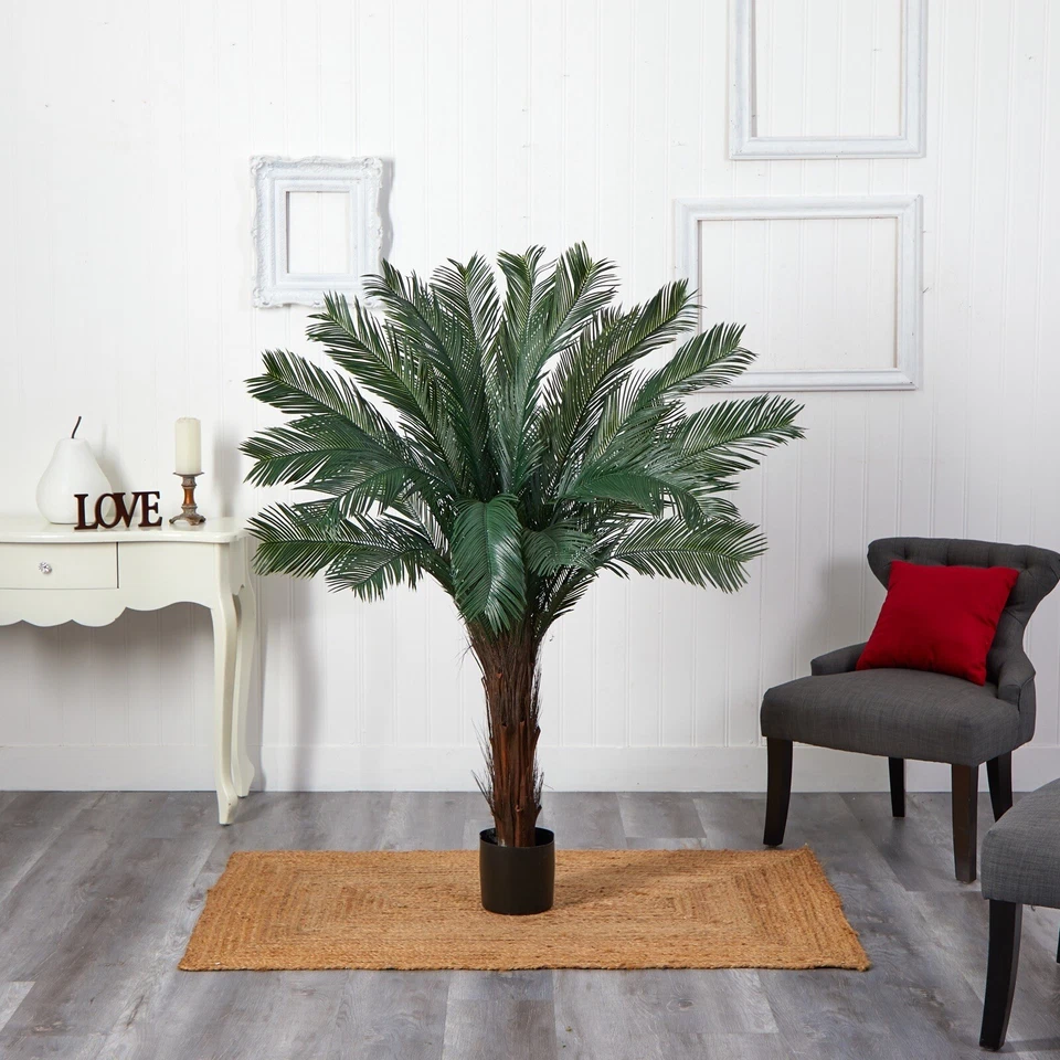 5’ Cycas Artificial Palm Tree Home Decor UV (Indoor/Outdoor). Retail $267 - Image 2 of 4