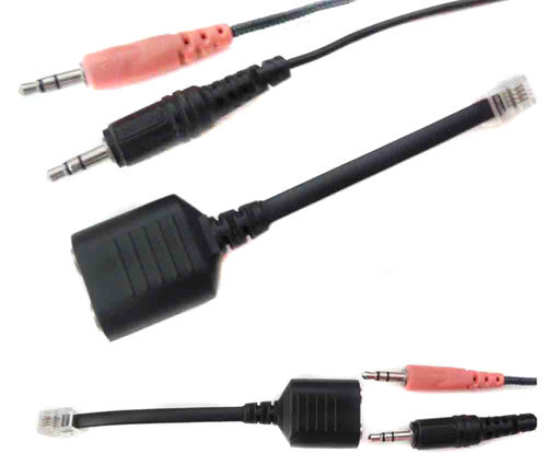 Headset-Telefon Adaptateur 2 x3,5mm Douille RJ9/RJ10 Commutateurs (ta ) - Photo 1/1