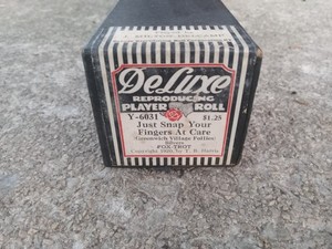 Vintage DeLuxe Reproducing Player Piano Roll #Y-6031 Just Snap Your Fingers Care