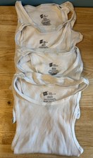 4-Hanes Boys Size M White Sleeveless Shirts New Out Of Package