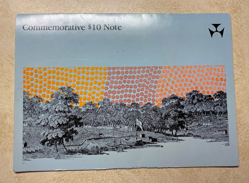 AUSTRALIAN 1988 $10 NOTE IN COMMEMORATIVE FOLDER; UNCIRCULATED