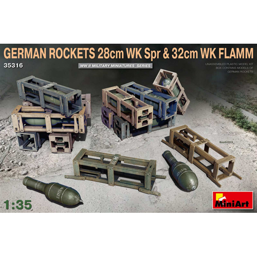 German Rockets 28 Cm Wk Spr & 32 Cm Wk Flamm Kit 1:35 Miniart Kit Mezzi Militari-image