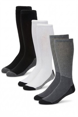KingSize Men's Full Length Cushioned Crew Socks 3-Pack