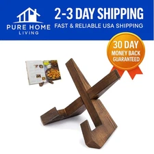 Elegant Recipe Book Stand in Rustic Brown - Perfect Gift for Cooking Enthusiasts