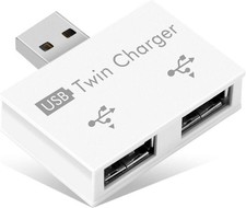 2 Port USB 2.0 Hub, USB Multiport Adapter, Ultra Slim Portable Data Hub, USB ...