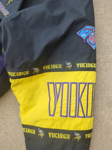 Minnesota Vikings Pro Player NFL 1994 75th Puffer Coat Jacket Large Vintage - Picture 2 of 11