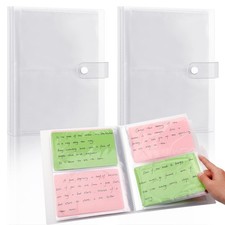 2 Pack 4x6 Inch Index Card Holders Plastic Sleeves Index Card Booklet Folder