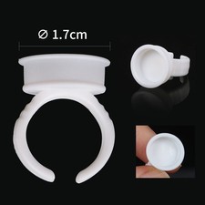 100Pcs Tattoo Ink Holder Rings Makeup Eyebrow Lip Pigments Container Cups White