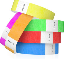 600 Tyvek Wristbands for Events, 6-Color Variety Pack   Tamper-Proof Design Pre