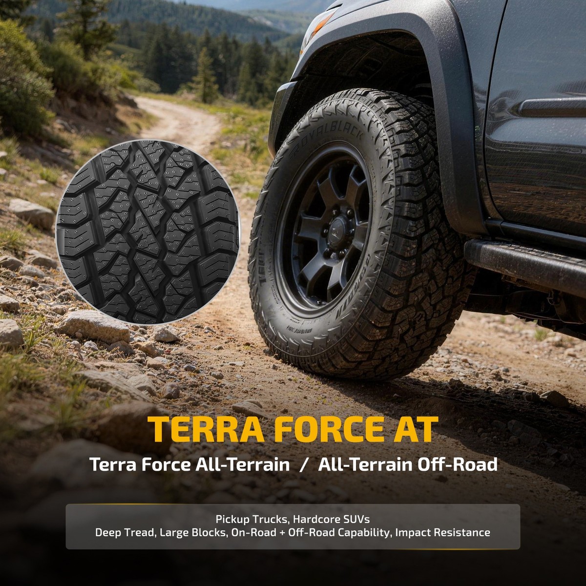 Set of 1 TERRA Off Road 275/60R20 115T Tire 9.6mm Tread 660AA BSW