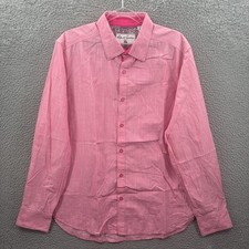Robert Graham Shirt Mens XL Classic Pink Long Sleeve Button Up Paisley Flip Cuff
