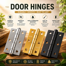 Internal Ball Bearing Door Hinges 75mm 3″ Pair Pack with Screws Fire & Home UK