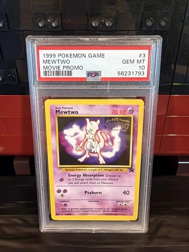 1999 POKEMON GAME MOVIE PROMO #3 MEWTWO PSA 10 GEM MT