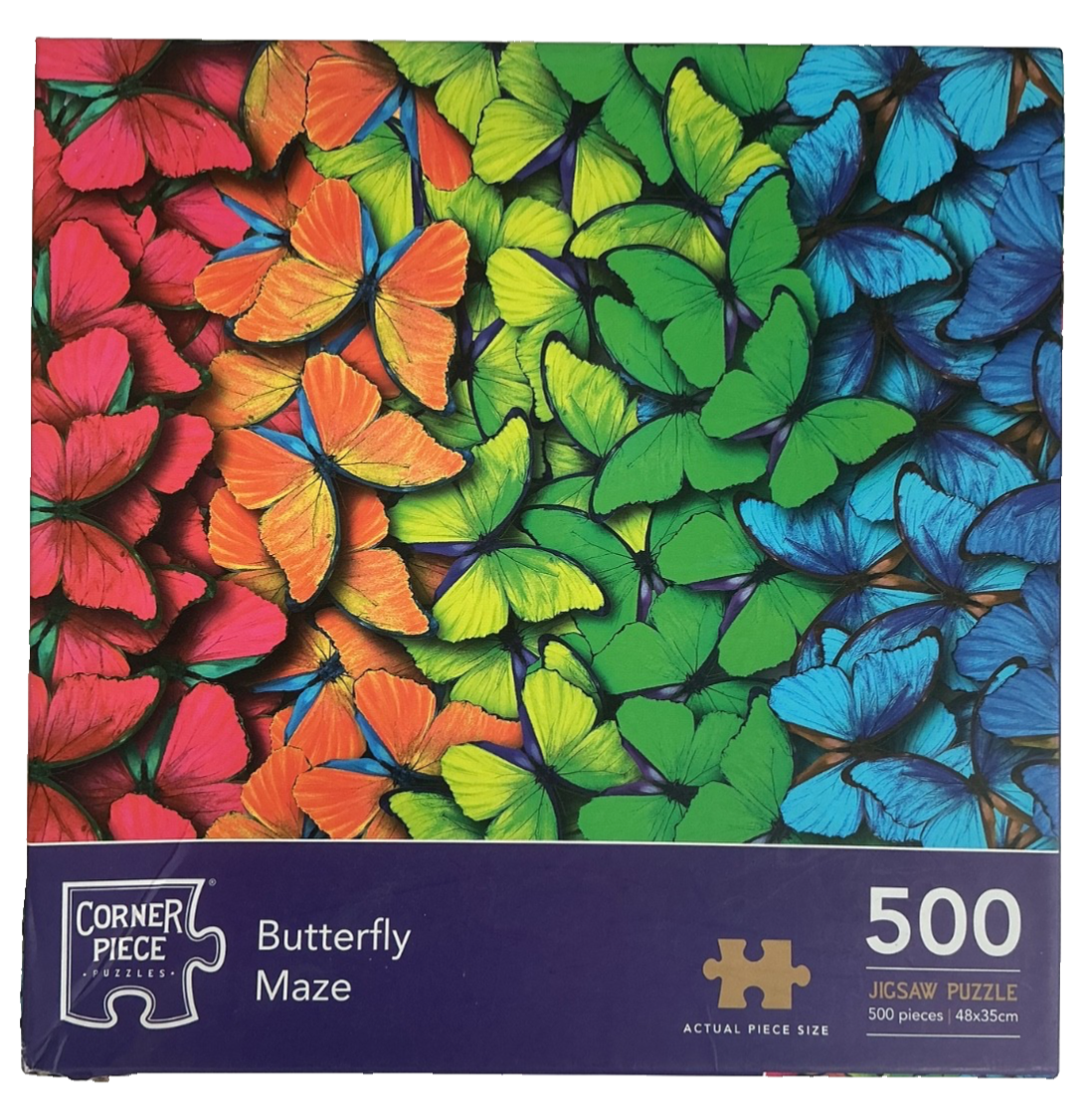 Corner Piece - Butterfly Maze - 500 Piece Jigsaw Puzzle  - Complete