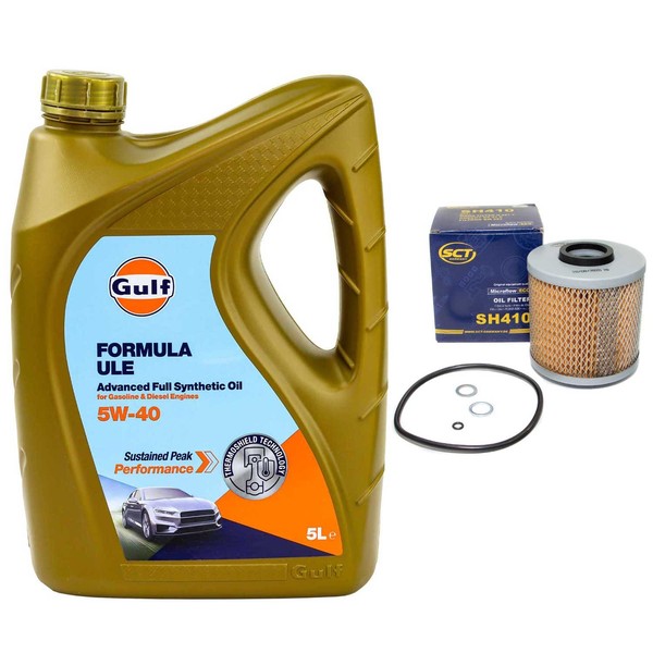 MotoröL Set Gulf Formula ULE 5W-40 5 Liter + ÖLfilter FüR BMW 3Er 318Is 140 PS-image