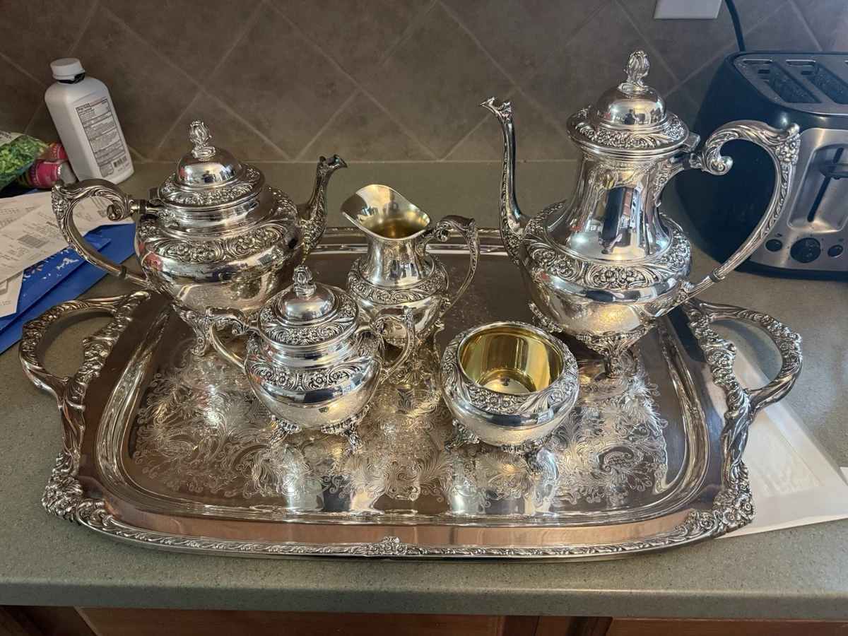 1847 Rogers Bros Antique US Silver-Plated Teapots, Coffee Pots