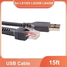 Cable USB 15 pies para escáner de código de barras Symbol LS2208 LS4208 CBA-U09-C15ZAR 1 PIEZA