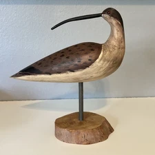Vtg F. O. Merz Designed - W.E. Harris Chatham Mass. Wooden Carved Sandpiper Bird