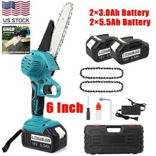 6" Mini Cordless Chainsaw Electric Wood Cutter w/ 2 Battery for Makita 18V