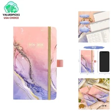 Chic 3- Pocket Planner 2026-2028 - Compact Monthly Organizer with Pen Holder