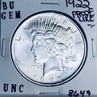 1922 P BU GEM PEACE SILVER DOLLAR UNC MS+++ U.S. MINT RARE COIN 8649