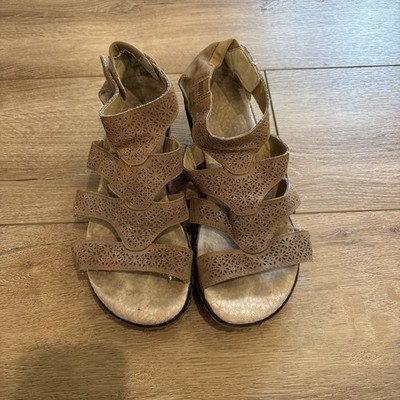 JBU by Jambu Bianca Wedge Sandal Vegan Beige Memory Foam Size 8M  Boho Chic