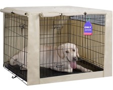 Dog Crate Cover 42.0" L x 28.0" W x 30.0" H with Breathable Mesh, Durable Hea...