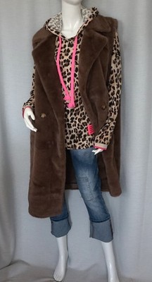 Hippie Pelzweste Faux Fur Weste lang Fell Webfell Schoko Braun36,38,40,42,44 Neu