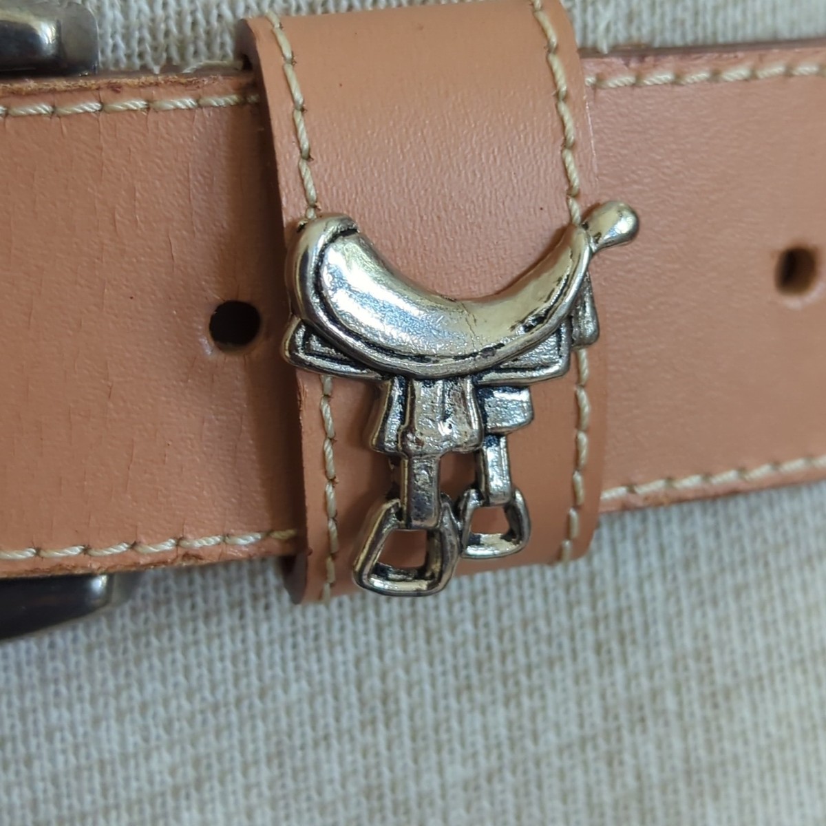 Vtg Prima Collezione By Leather Shop Western Belt Saddle Star & Guitar Size M-lp View 3