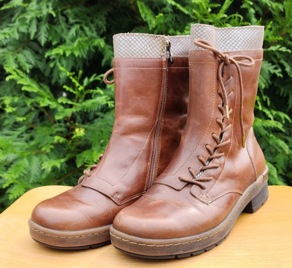 Jambu Women's Water Resistant Snake Print Leather Boots Size 9 Zippered Lace-up - Image 4 of 4