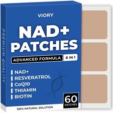 NAD Patches for Energy Healthy Aging CoQ10 Nicotinamide 60 Day Supply